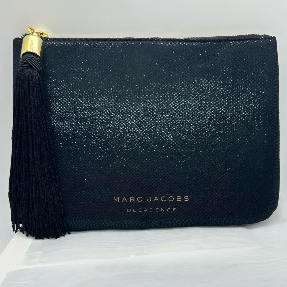 Marc Jacobs Decadence Black Glitter Pouch Bag w/ Tassel – NEW Cosmetic Clutch
